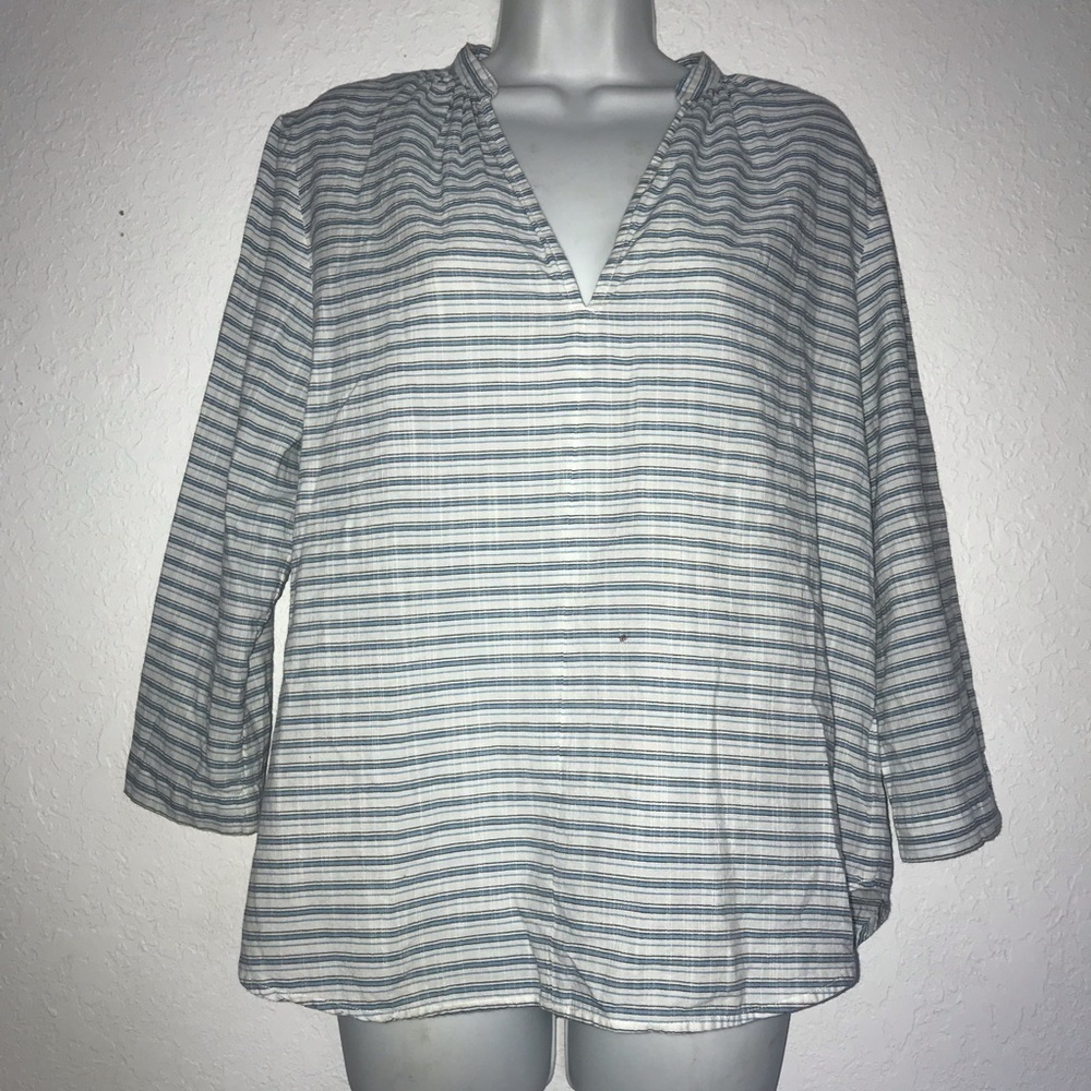 Gap Blue White Stripe Cotton Tunic Women Top S - Picture 4 of 4